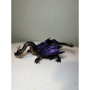 Midnight Moon Dragon Purple and Gold Mythical Fantasy Four Eyes Safari Toy 2008